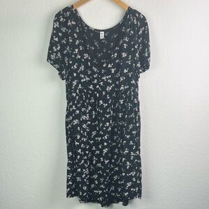 BP Black Pink and White Floral Babydoll Mini Dress Size XL